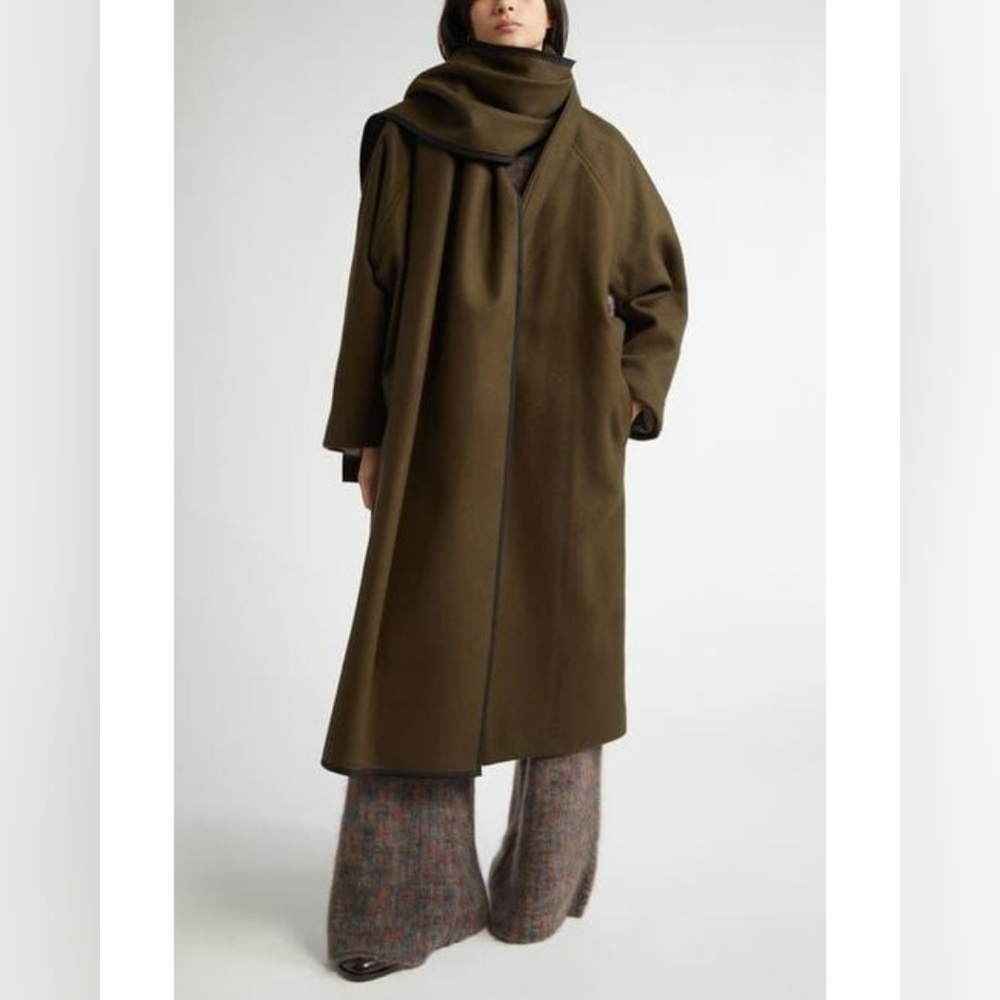 ZANKOV Women's Julien Oversize 100% Wool Coat In Brown XS/S US 2 - 4 Org $1,995 - Picture 2 of 16
